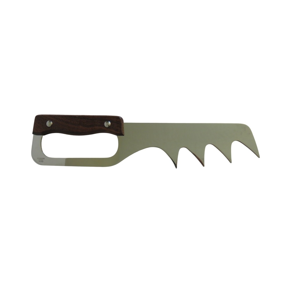 Japanese Stainless‎ Steel Carving Fork Serrated Edge Wooden Handle